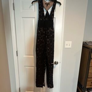 BCBGMaxAzria Black Lace Jumpsuit